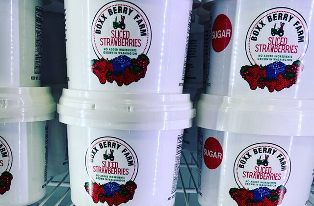 Fresh, Sliced Strawberry Pails