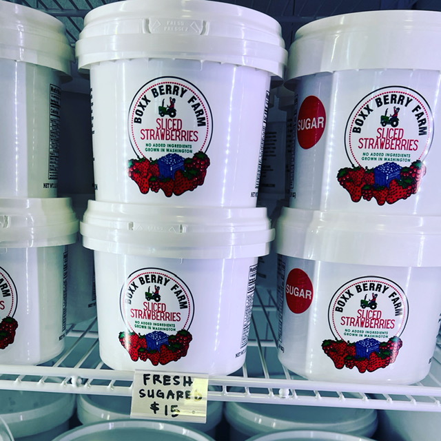 Fresh, Sliced Strawberry Pails